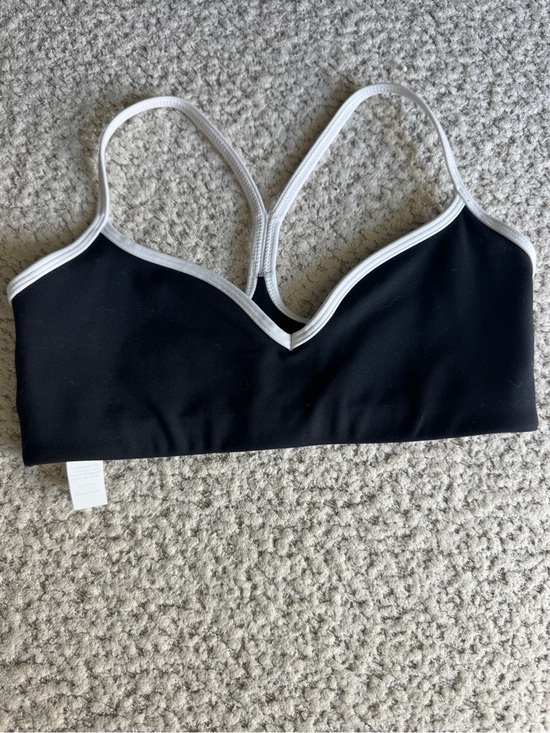 Lskd Other - LSKD Sweeheart Black Sports Bralette with White Trim — Women's Low-Impact Suppor